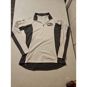 Dr Pepper / Sonic  1/4 Zip  Pullover Sport Tek Womens‎ Medium White/ Gray (A997)